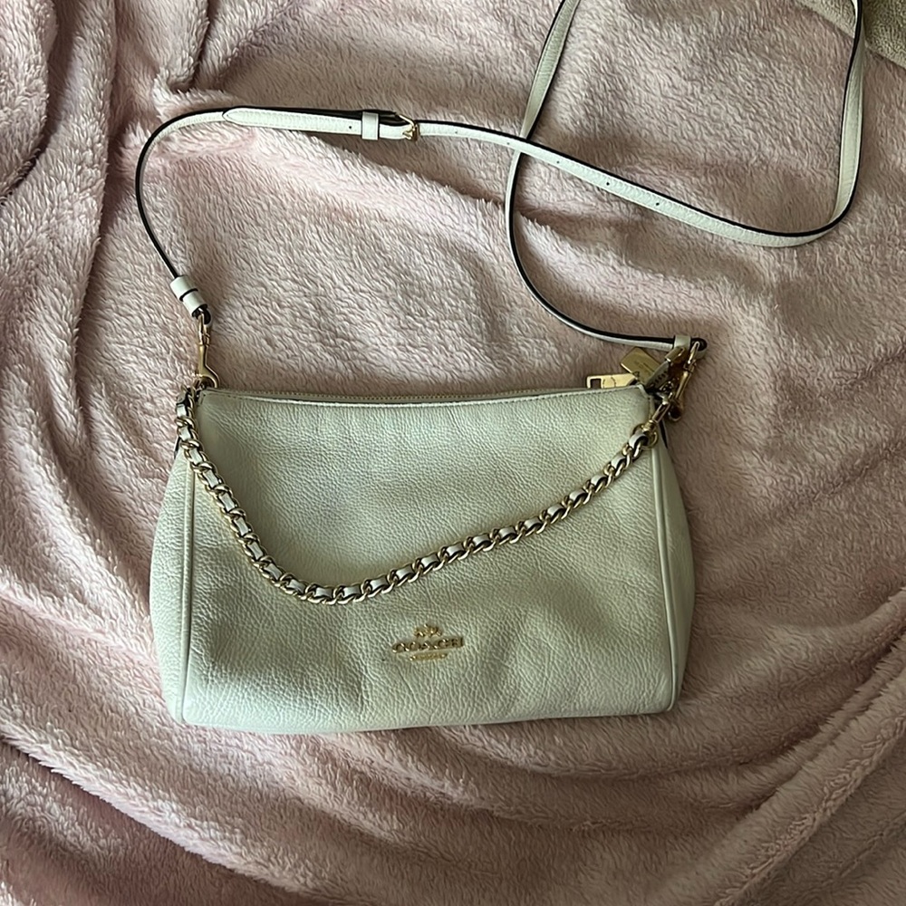 Coach Pebbled Leather Crossbody Bag in Ivory